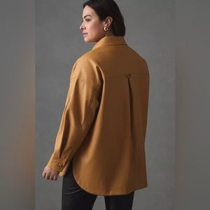 Anthropologie Maeve Faux Leather Shacket